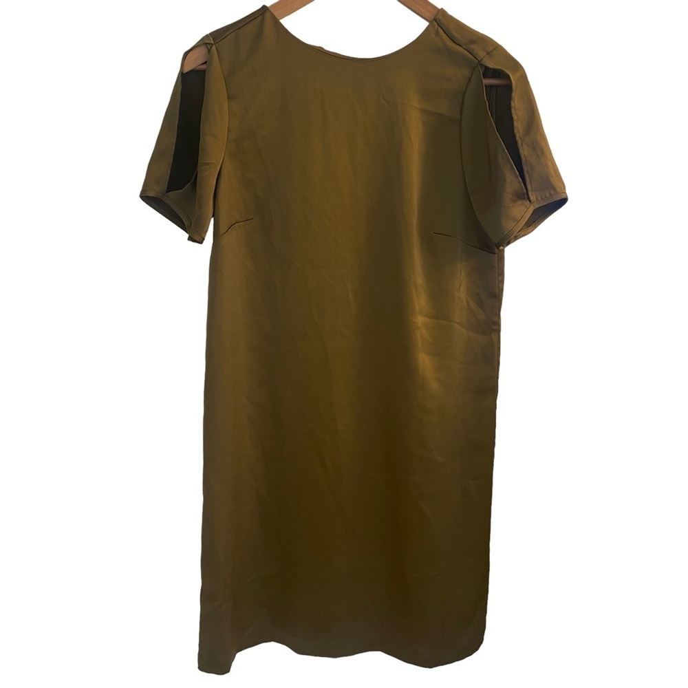 H&M Bronze T-Shirt V Open Back Dress Sz 8‎
